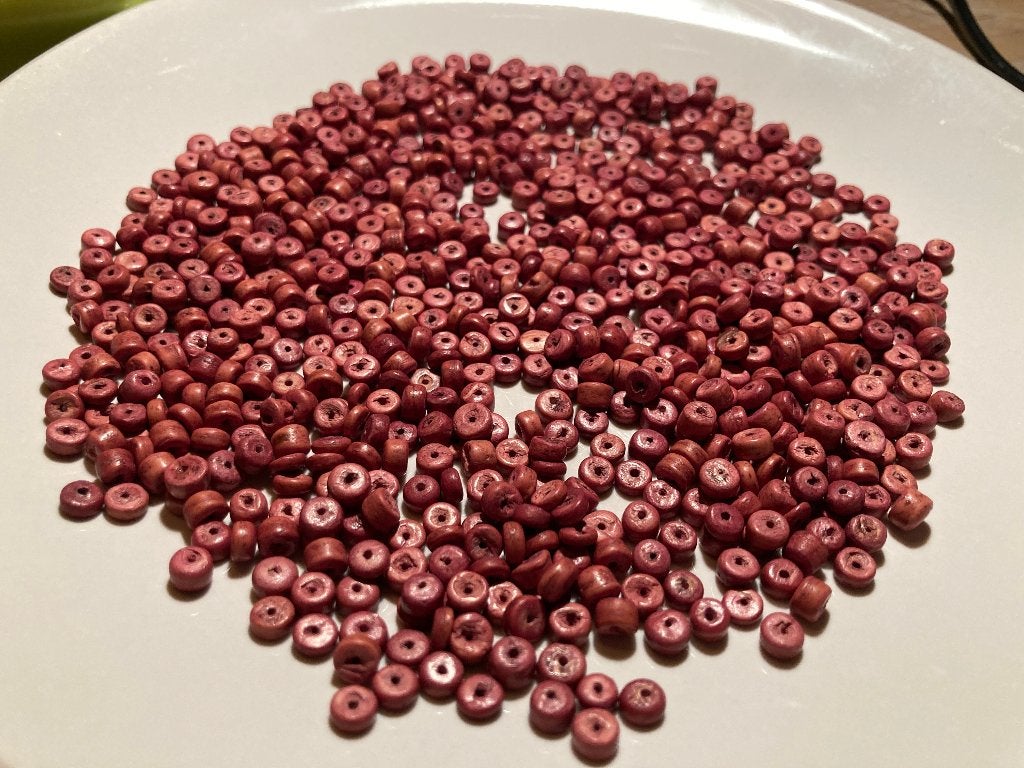 Houten rode platte kraaltjes, Hobby en Vrije tijd, Kralen en Sieraden maken, Ophalen of Verzenden, Gebruikt, Kraal
