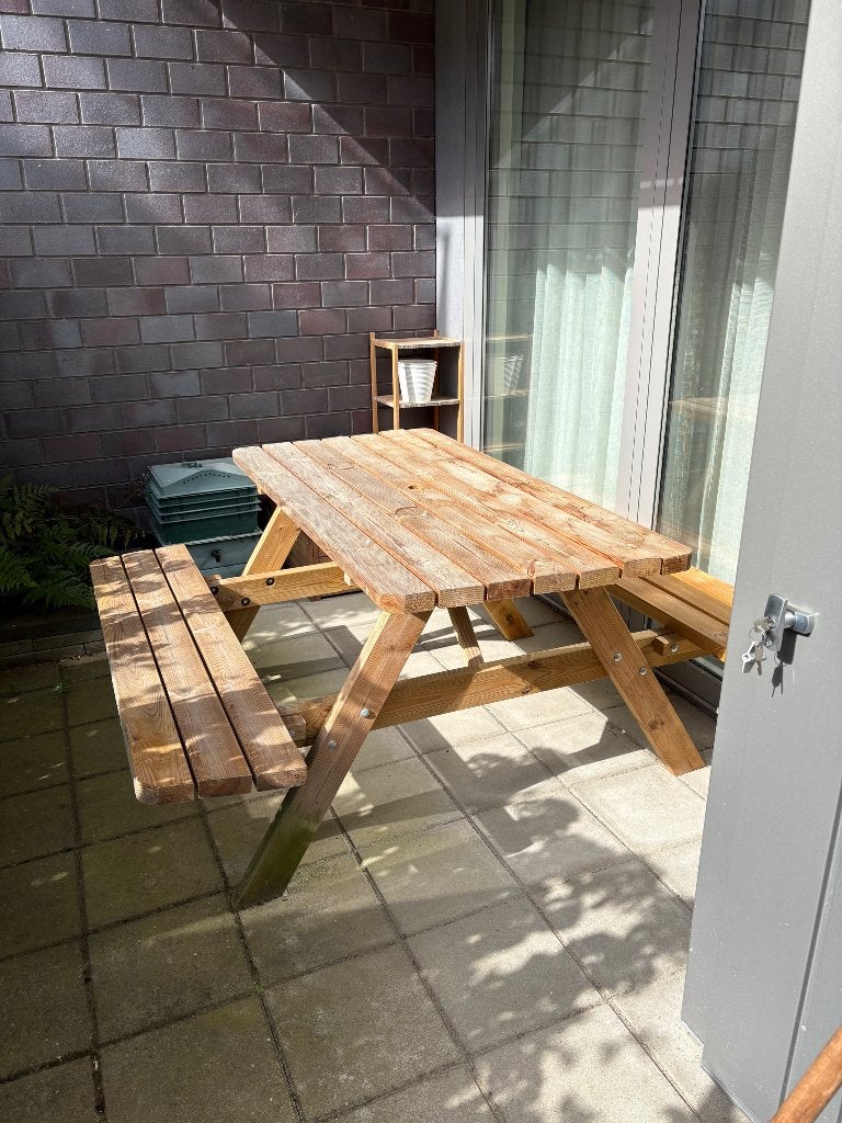 Picknicktafel, Ophalen, Gebruikt, Inklapbaar, Rechthoekig