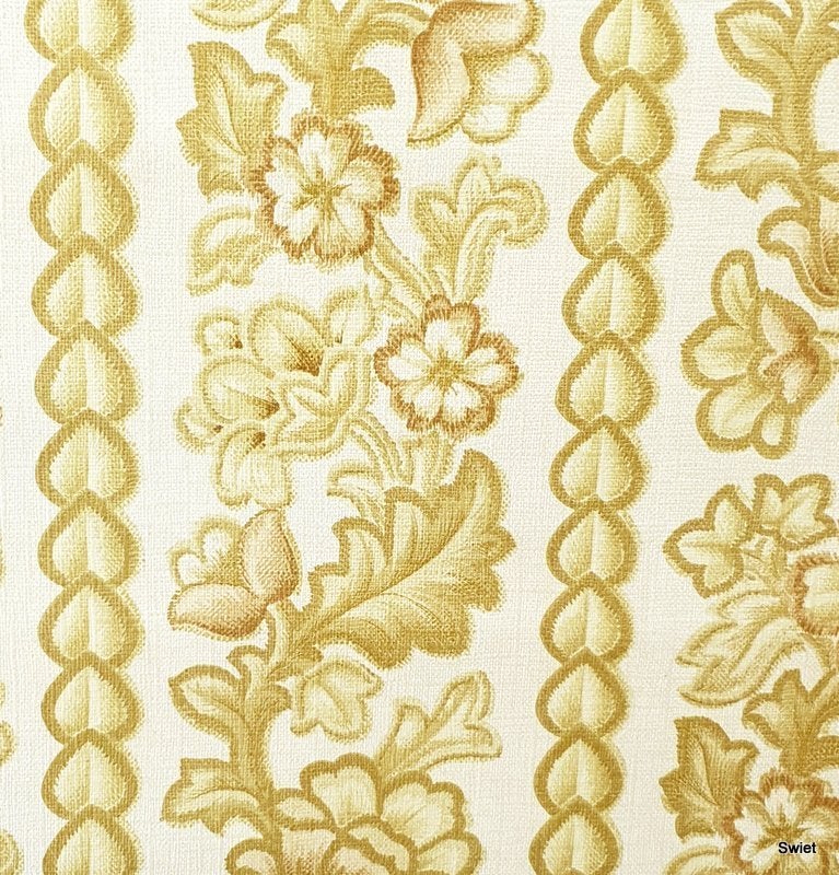 13102 oud bloemen behang met banen en textiellook swiet, Verzenden, Beige