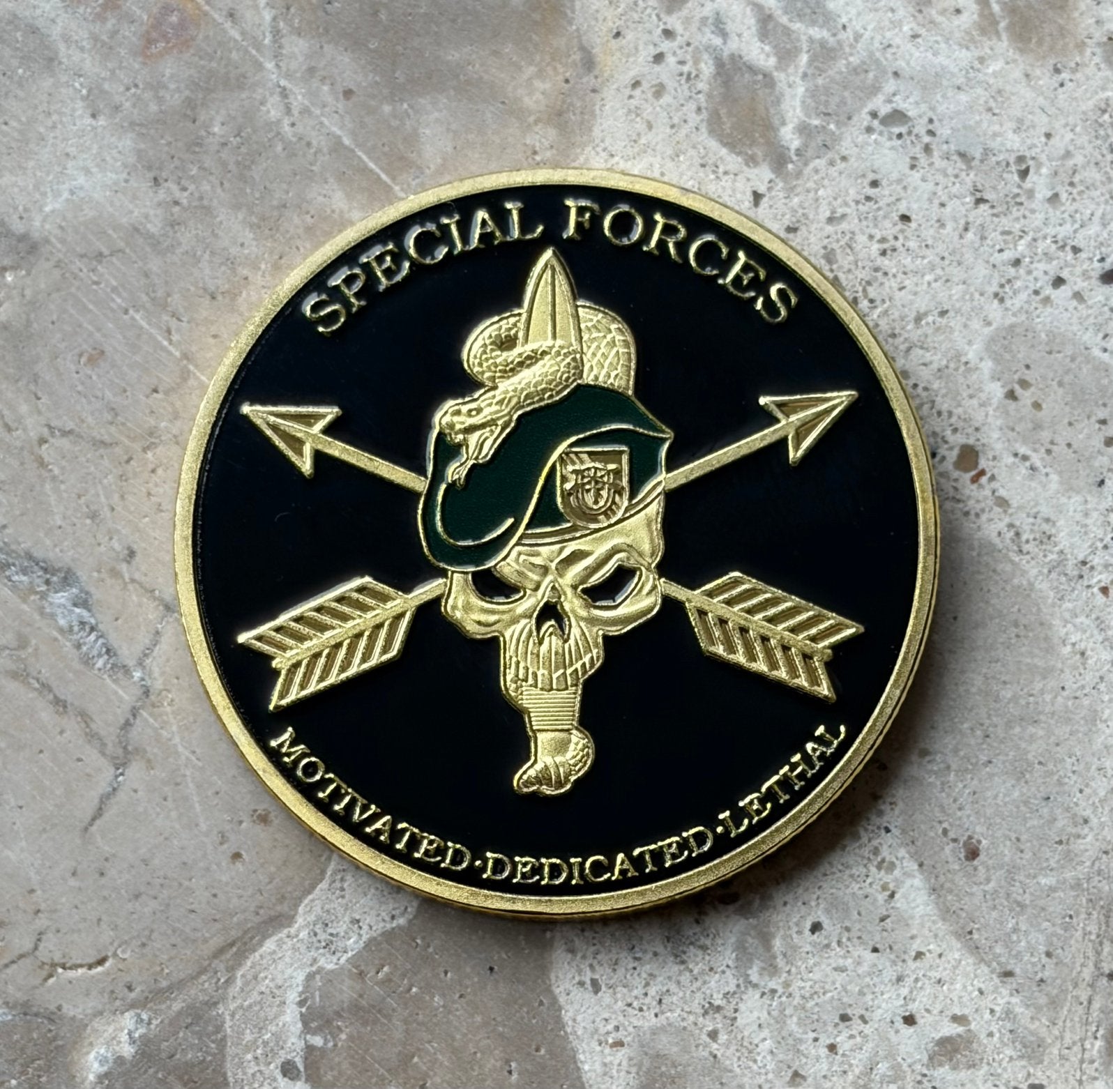 US Army special forces coin, Ophalen of Verzenden, Landmacht, Amerika, Embleem of Badge