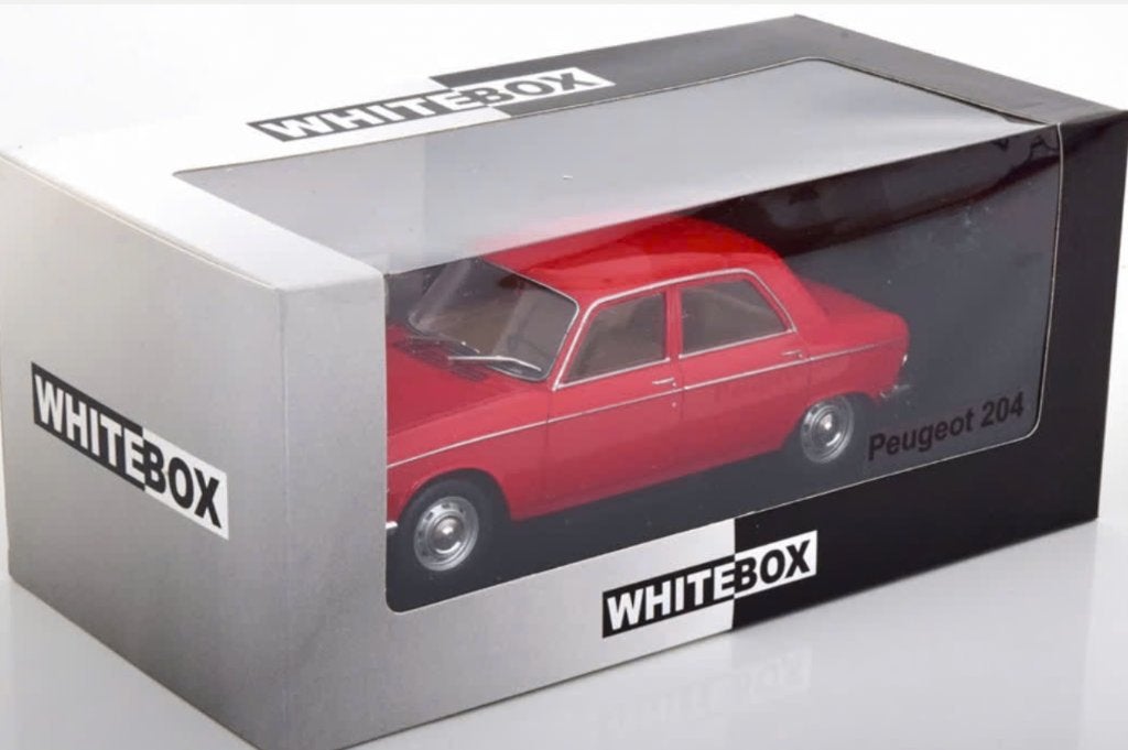 PEUGEOT 204 1968 ROOD schaal 1/24 Whitebox ref. WB124181, Hobby en Vrije tijd, Verzenden, Nieuw, Auto, Overige merken