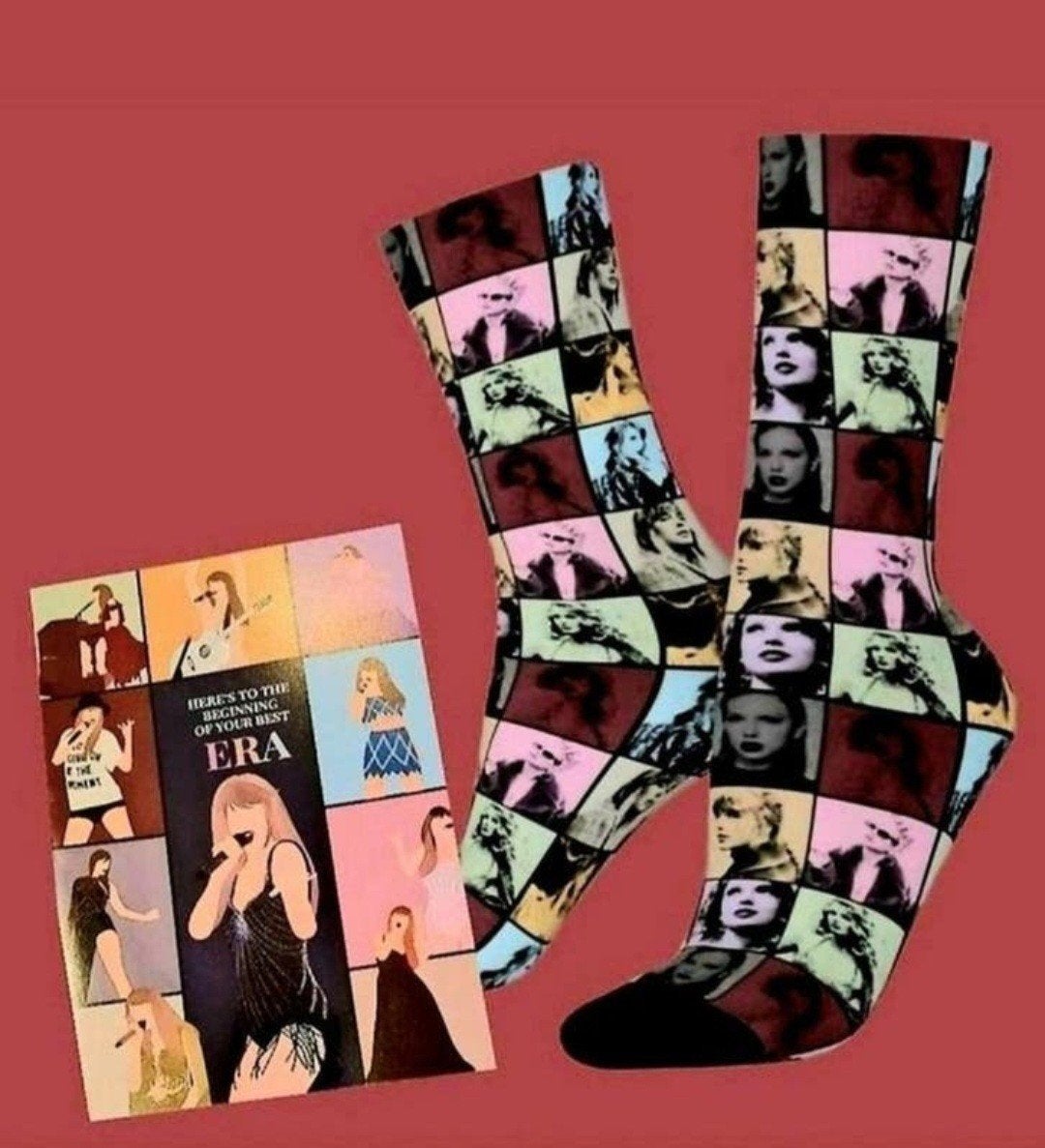 TAYLOR SWIFT SOKKEN  + VERJAARDAGS KAART TAYLOR SWIFT, Ophalen of Verzenden, Nieuw