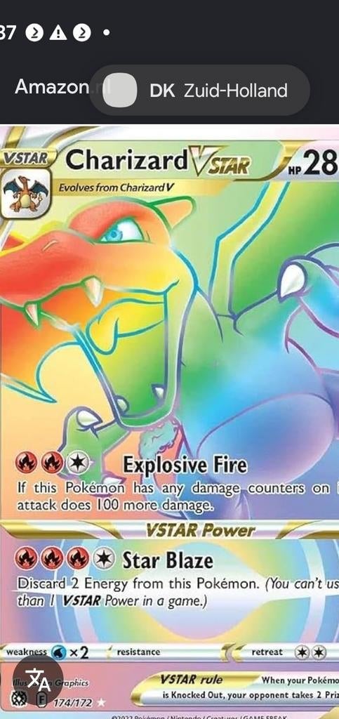 Pokémon TCG Charizard VSTAR & Dragonite VSTAR Rainbow Rare, Ophalen of Verzenden, Zo goed als nieuw, Meerdere kaarten, Foil