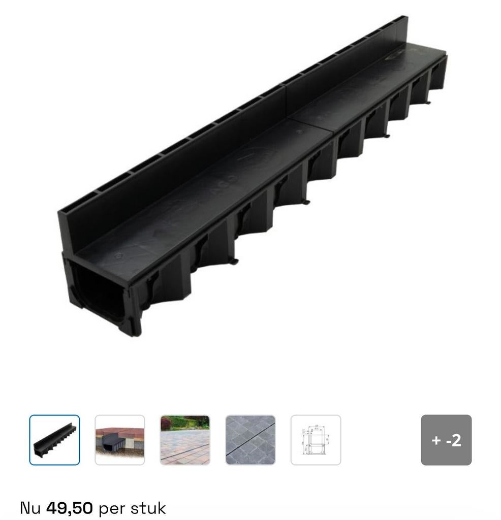 Afvoergoot voor regenwater - Nieuwstaat, Ophalen, Pvc, Minder dan 2 meter, 80 mm of meer