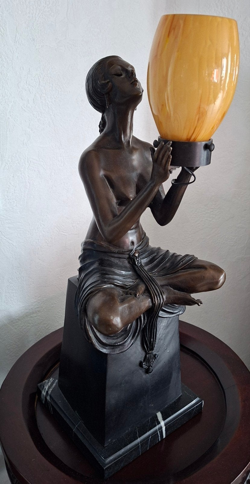 Zware bronzen lamp, Antiek en Kunst, Ophalen of Verzenden
