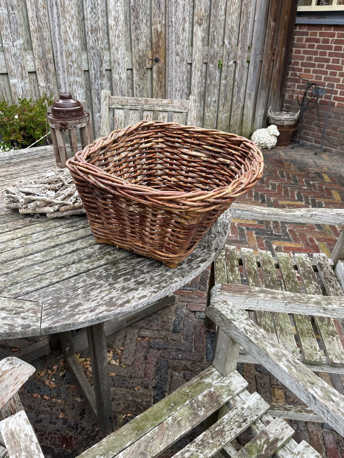 Rustieke rieten mand - Perfect voor decoratie of opslag, Fietsen en Brommers, Ophalen, Gebruikt, Fietsmand, Stuurbevestiging