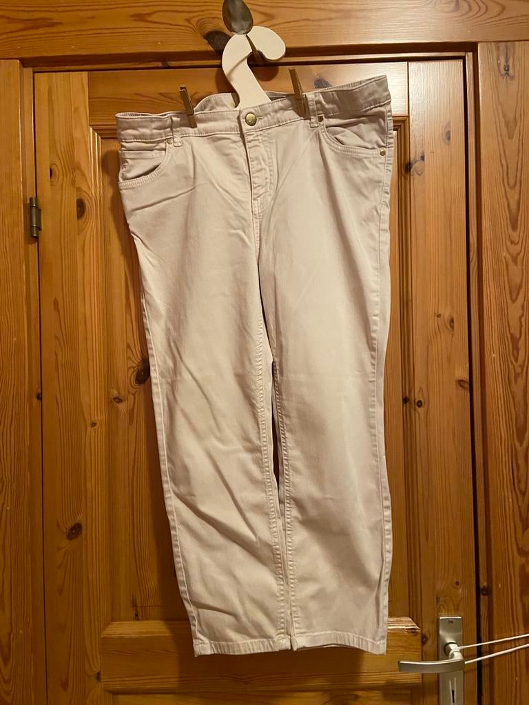 Broek ecru ms Mode 46 lang, Beige, Maat 46/48 (XL) of groter, Ophalen of Verzenden, Zo goed als nieuw