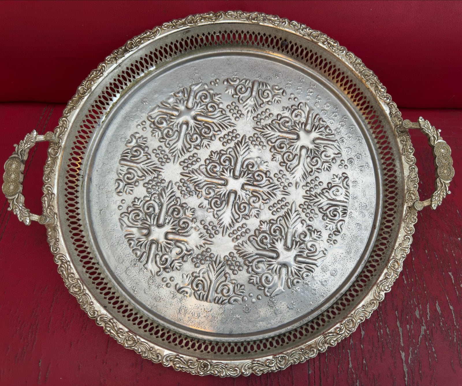 Arabisch dienblad met handvatten, 45cm diameter, Ophalen