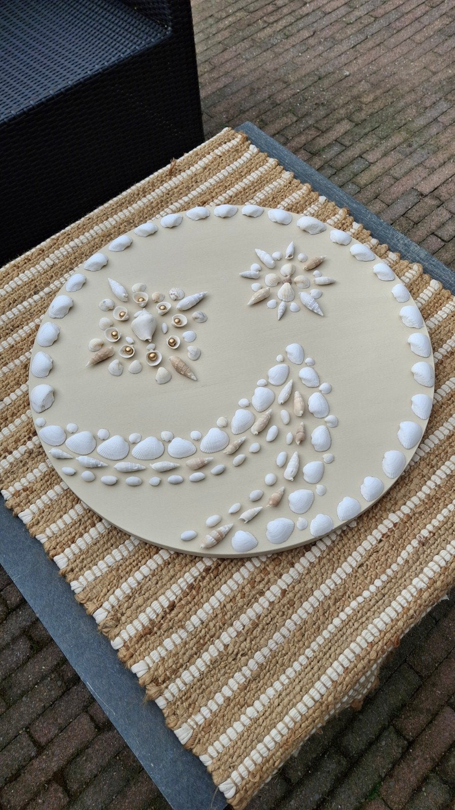Uniek Handgemaakt Schelpen Kunstwerk - Ø 57 cm, Antiek en Kunst, Ophalen