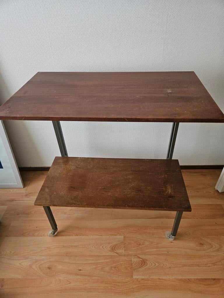 Vintage meubelstuk, Minder dan 55 cm, Gebruikt, Rechthoekig, Hout