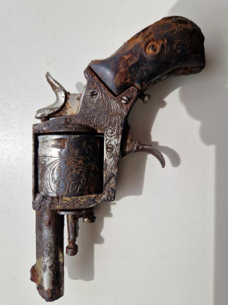 Antieke Revolver klein model, Antiek en Kunst, Ophalen of Verzenden