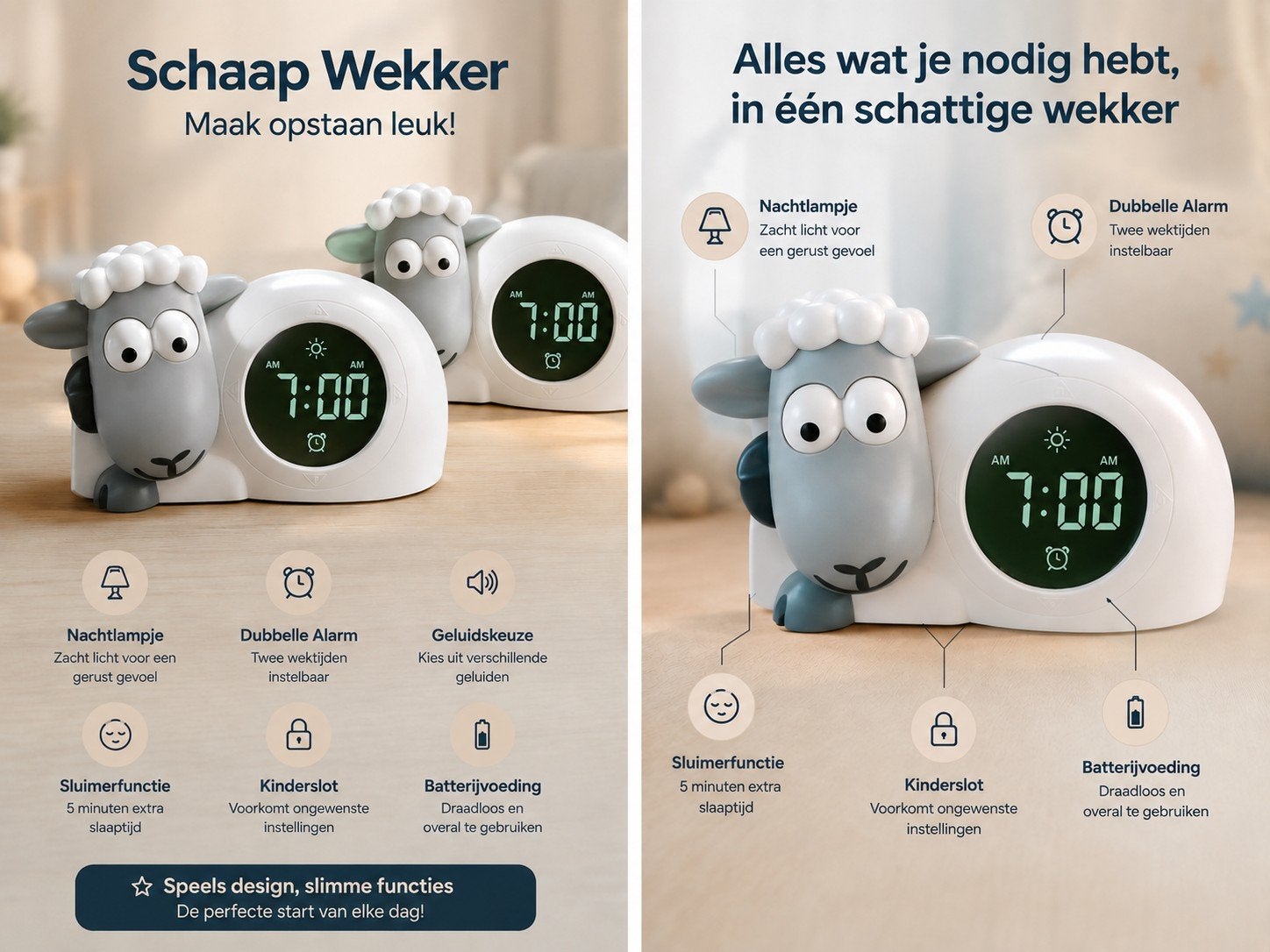Zazu Schaap Wekker & Slaaptrainer - Leer Klokkijken, Ophalen of Verzenden, Zo goed als nieuw