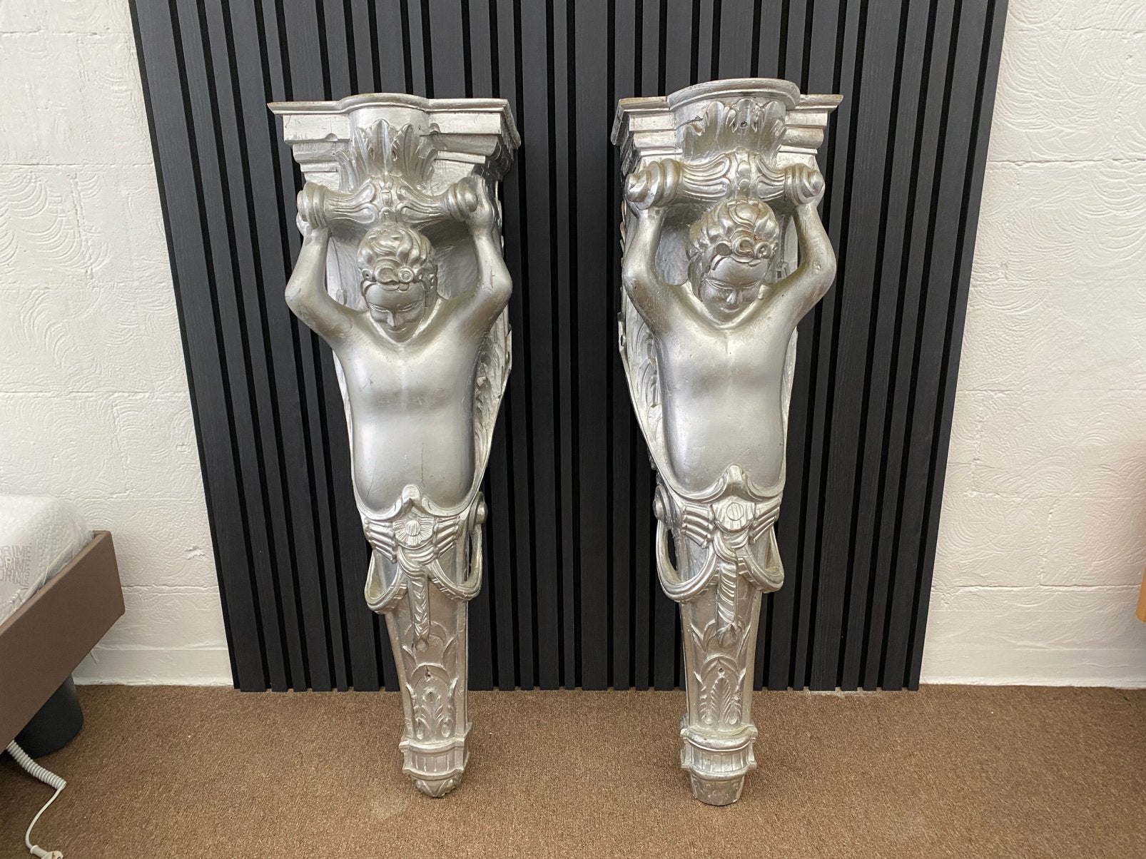 Twee  Houten Empirestijl staande Consoles !!!, Handgemaakt, 1 meter - 2 meter, Beeld, Hout