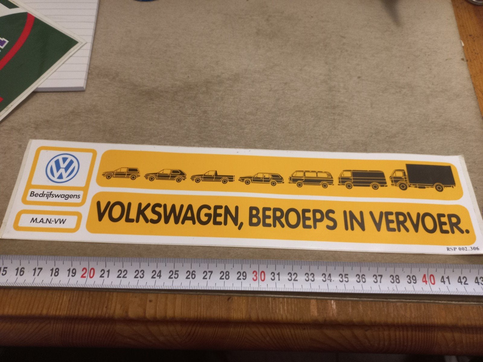 Vintage Volkswagen Bedrijfswagens Sticker - MAN-VW, Verzamelen, Ophalen of Verzenden