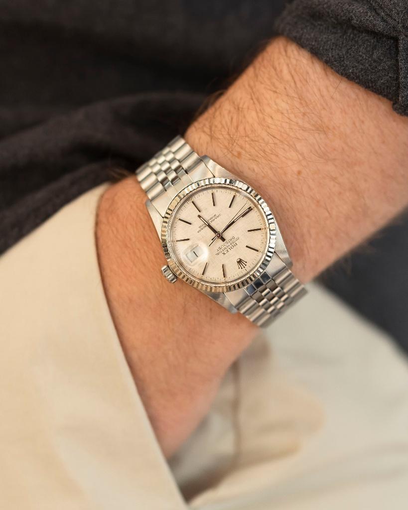 Rolex Datejust 16014 Linen Full set, Ophalen, Staal, Polshorloge, Zo goed als nieuw