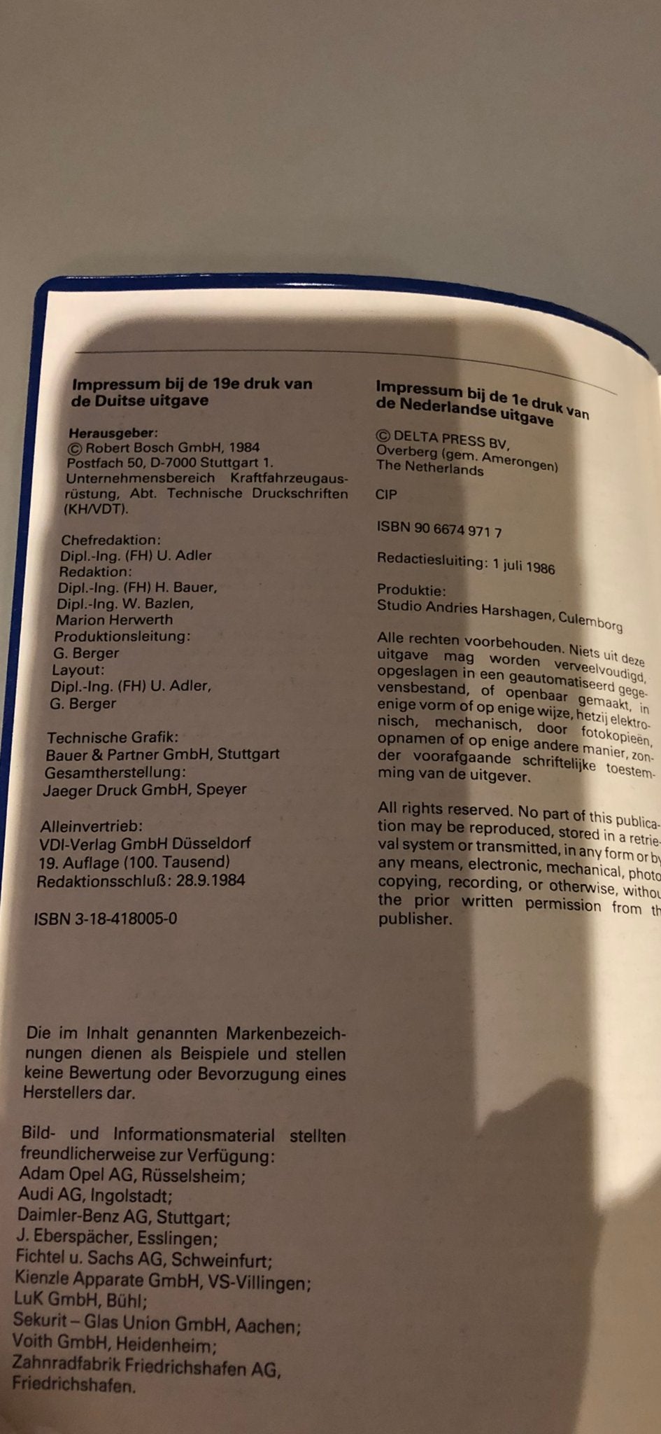 Bosch Autotechnisch Zakboek - 19e druk (1984), Boeken, Techniek, Ophalen of Verzenden, Nieuw, Autotechniek