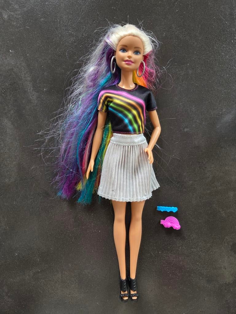 Barbie Rainbow Sparkle Hair, Kinderen en Baby's, Ophalen of Verzenden, Zo goed als nieuw, Barbie