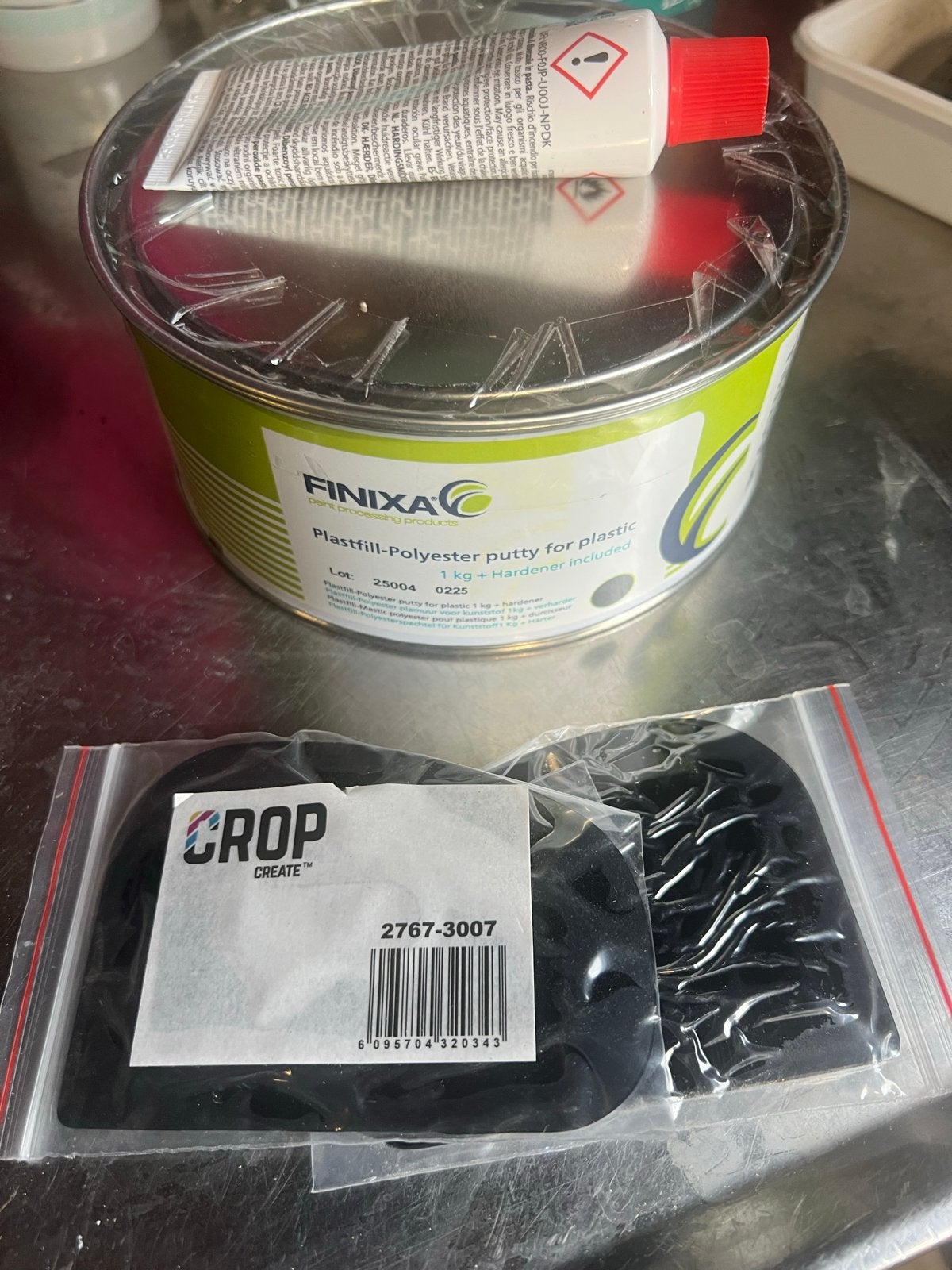 FINIXA Plastfill Polyester plamuur voor plastic 1kg + tools, Ophalen of Verzenden, Nieuw