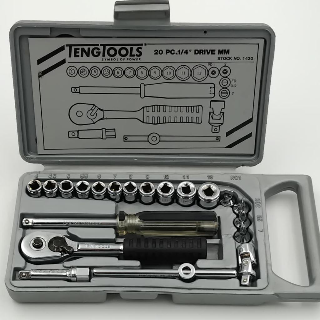 Tengtools 20 delig 1/4" handgereedschapset - Nette staat, Ruilrijk, Zo goed als nieuw, Info@ruilrijk.nl, Neerstraat 60, 6041 KD Roermond