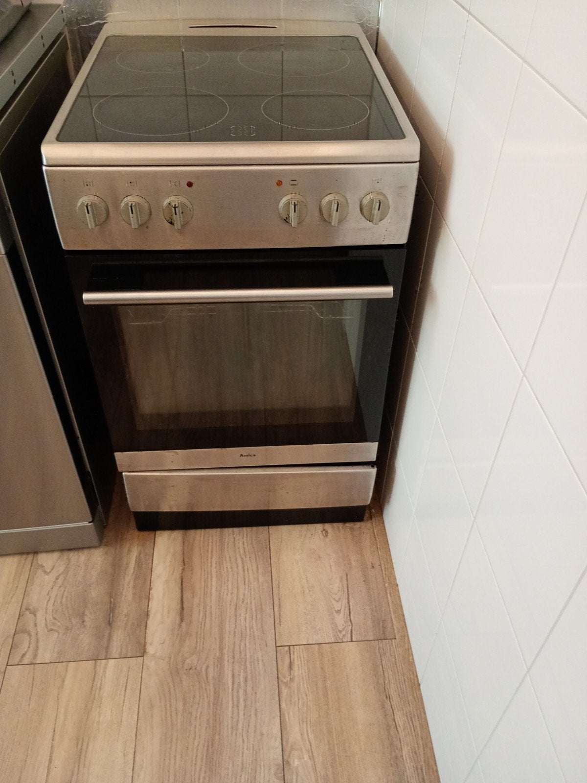 Amica elektrisch fornuis met keramische kookplaat 40cm, Witgoed en Apparatuur, Ophalen, Gebruikt, Minder dan 45 cm, Keramisch