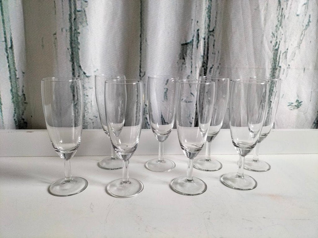 8 champagneglazen van Copier, Glas of Glazen, Ophalen of Verzenden, Overige stijlen, Glas