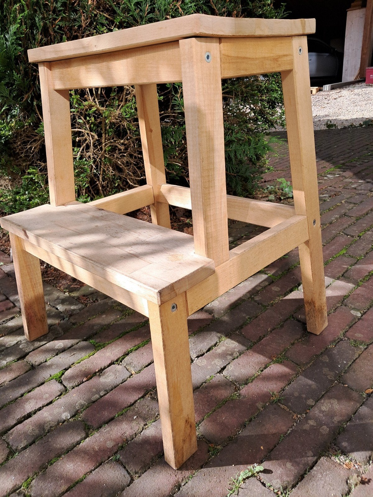 Houten Opstapkrukje / Plantentafel / Bijzetkrukje, Huis en Inrichting, Ophalen, Gebruikt, Hout