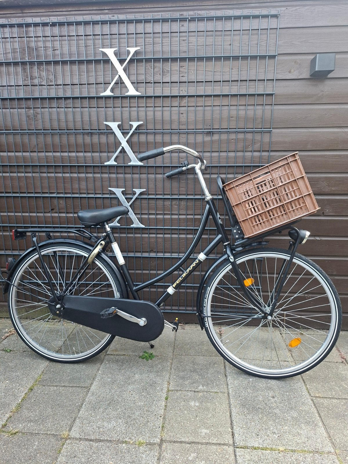 pelikaan oma dames transport fiets Mat  zwart met slot, Fietsen en Brommers, Fietsen | Dames | Omafietsen, 50 tot 53 cm, Ophalen