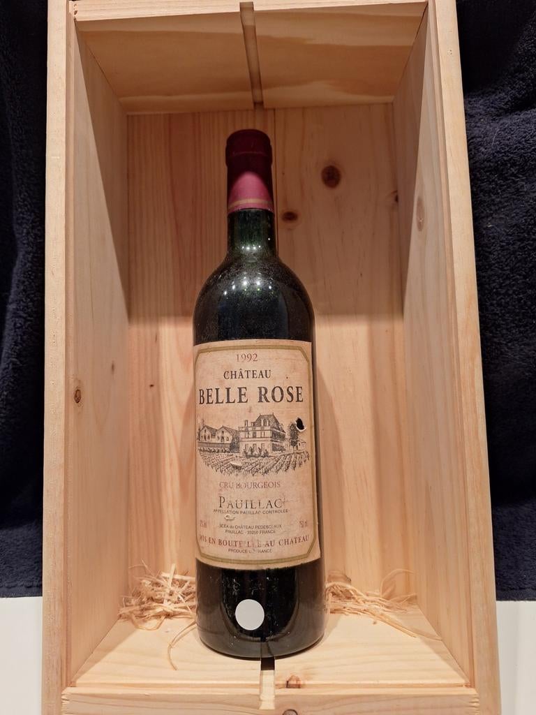 Château Belle Rose 1992 Pauillac Cru Bourgeois, Gebruikt, Frankrijk, Ophalen of Verzenden, Rode wijn