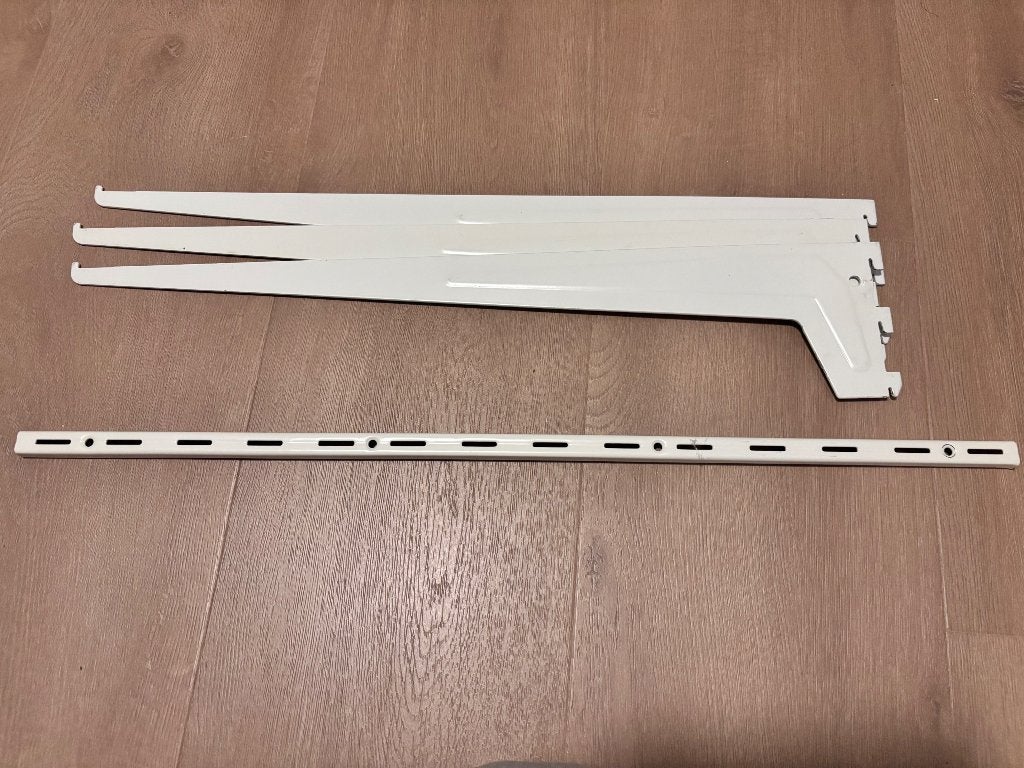 Witte plankdragers 3x (60 cm), Ophalen of Verzenden, Gebruikt