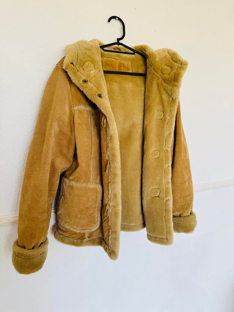 Nieuwe lammy 100% leren jas bontjas lammy coat, Kleding | Dames, Ophalen of Verzenden, Zo goed als nieuw, Bruin