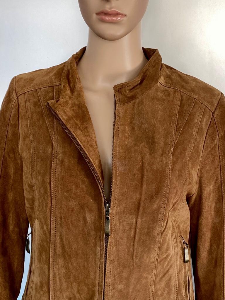J111 Echt-suede leren jasje mt. M=38/40 jack jas blazer, Kleding | Dames, Jasjes, Kostuums en Pakken, Maat 38/40 (M), Bruin, Ophalen of Verzenden