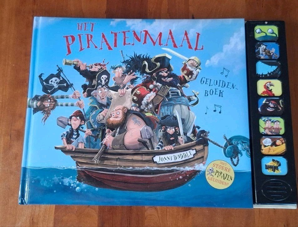 Geluidenboek Het Piratenmaal, Ophalen of Verzenden, Zo goed als nieuw, Uitklap-, Voel- of Ontdekboek, 3 tot 4 jaar