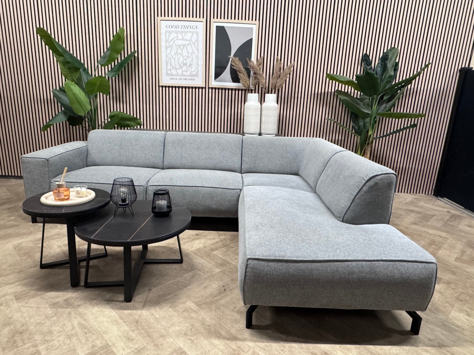 ZGAN NOUS Living Hoekbank Brent - Grijs - 275 x 210, 250 tot 300 cm, -, -, Hoekbank