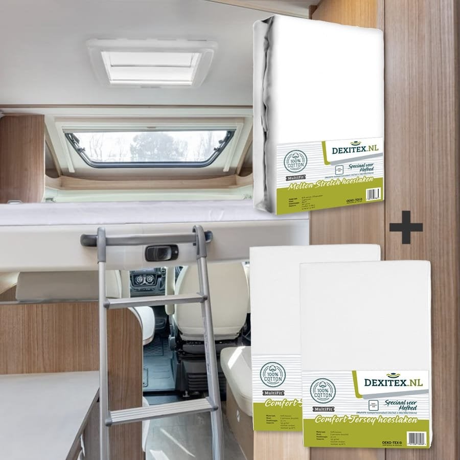 Textielpakket Hefbed 1 Molton + 2 Jersey hoeslakens 1 x Molt, Caravans en Kamperen, Camper-accessoires, Niet ingevuld, Niet ingevuld