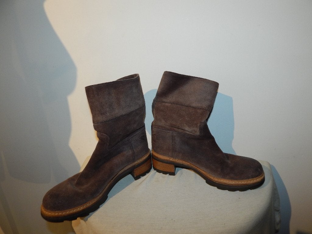 Prada bruine stoere laarzen robust bandjes goud gesp 36.5/37, Kleding | Dames, Schoenen, Verzenden, Lage of Enkellaarzen, Zo goed als nieuw