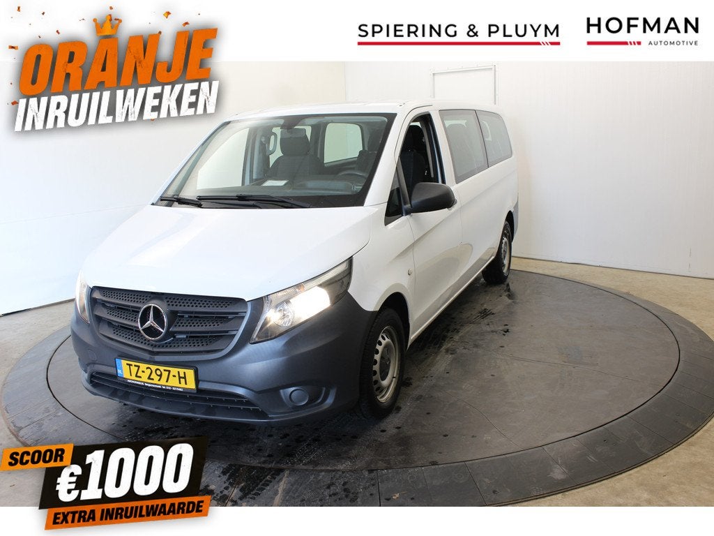 Mercedes-Benz Vito 109 BT Extra Lang 9 Pers 2+ 2+2+3 € 198, Voorwielaandrijving, Euro 6, Wit, Origineel Nederlands