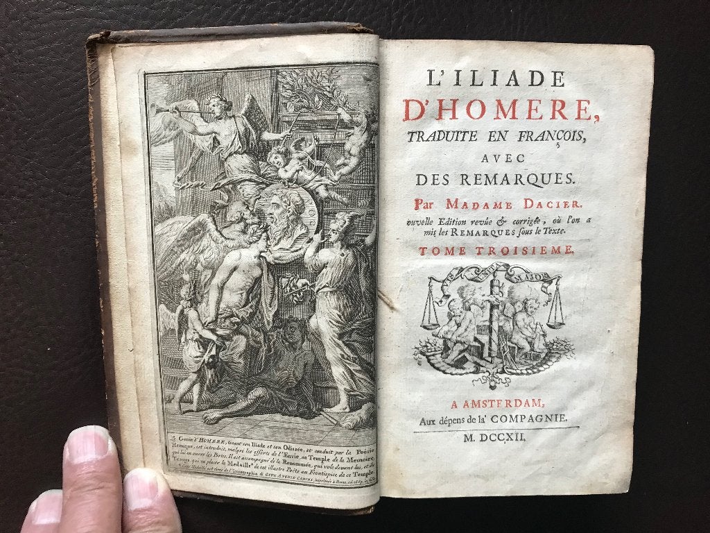 Homerus Ilias L’Iliade D’Homere Amsterdam 1712 Dacier, Ophalen of Verzenden, Homerus