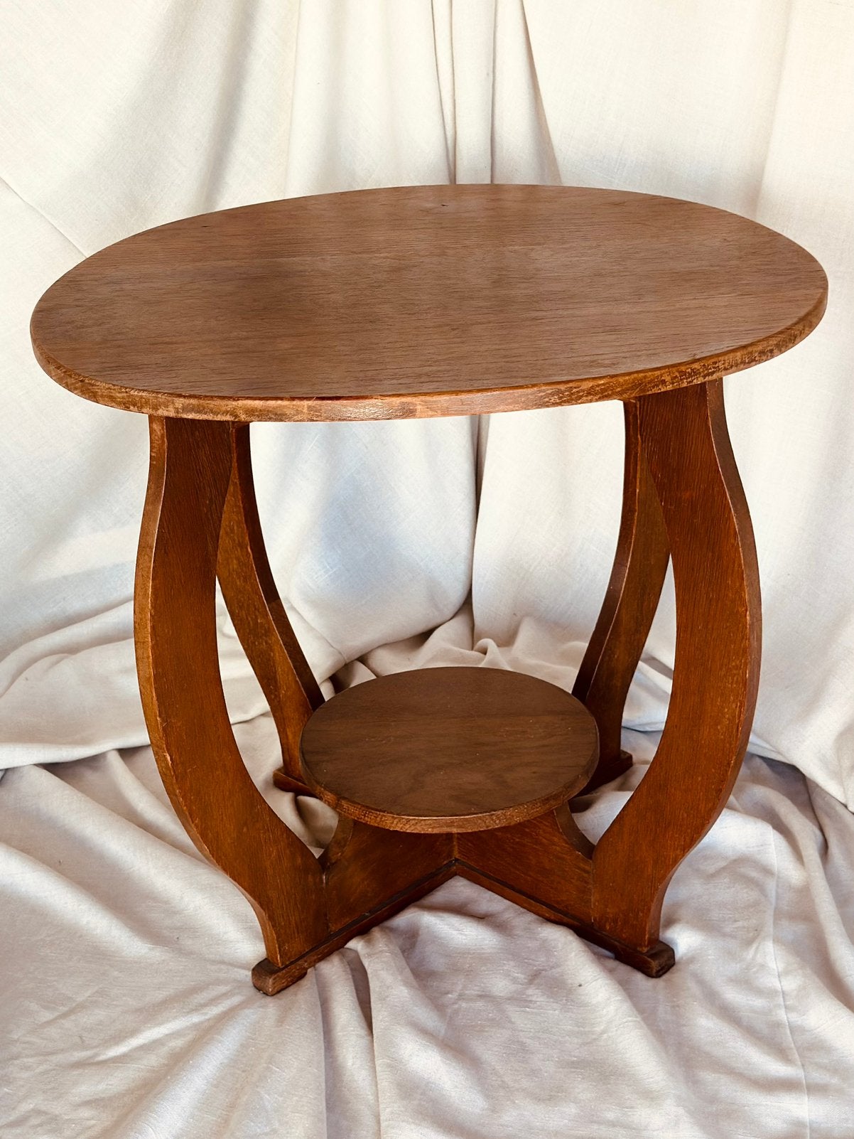 Ronde tafel Art Deco Eikenhout, Antiek en Kunst, Ophalen of Verzenden