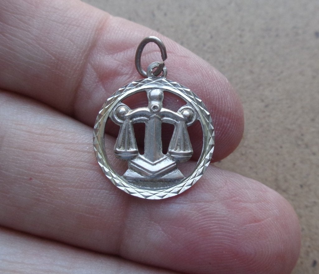 zilveren hanger/bedel sterrenbeeld weegschaal [348], Verzenden, Zo goed als nieuw, Zilver, Zilver