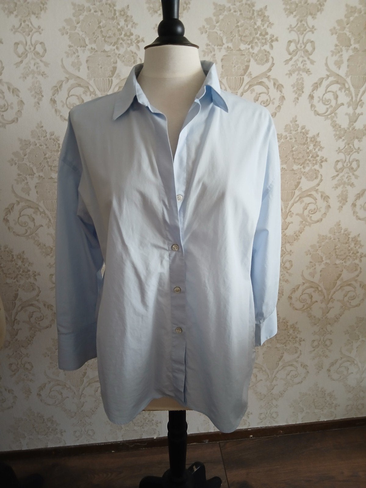 Zara Lichtblauwe Oversized Blouse Maat M, Kleding | Dames, Ophalen of Verzenden, Zo goed als nieuw, Blauw