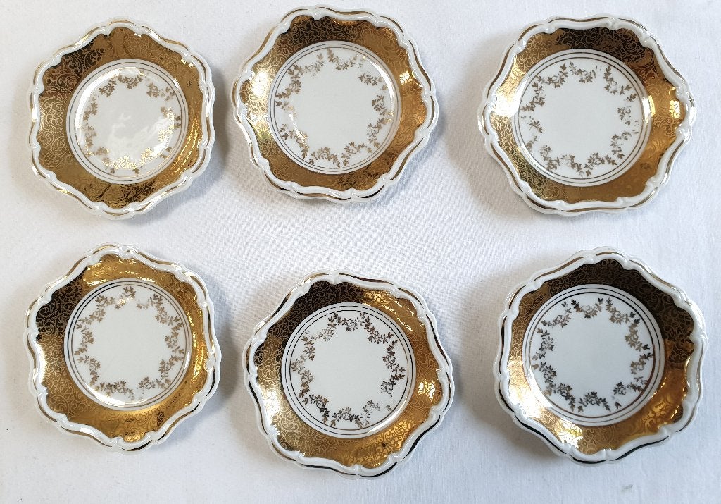 6 verguld porseleinen schaaltjes, ALKA Kunst Kronach Bavaria, Antiek en Kunst, Verzenden