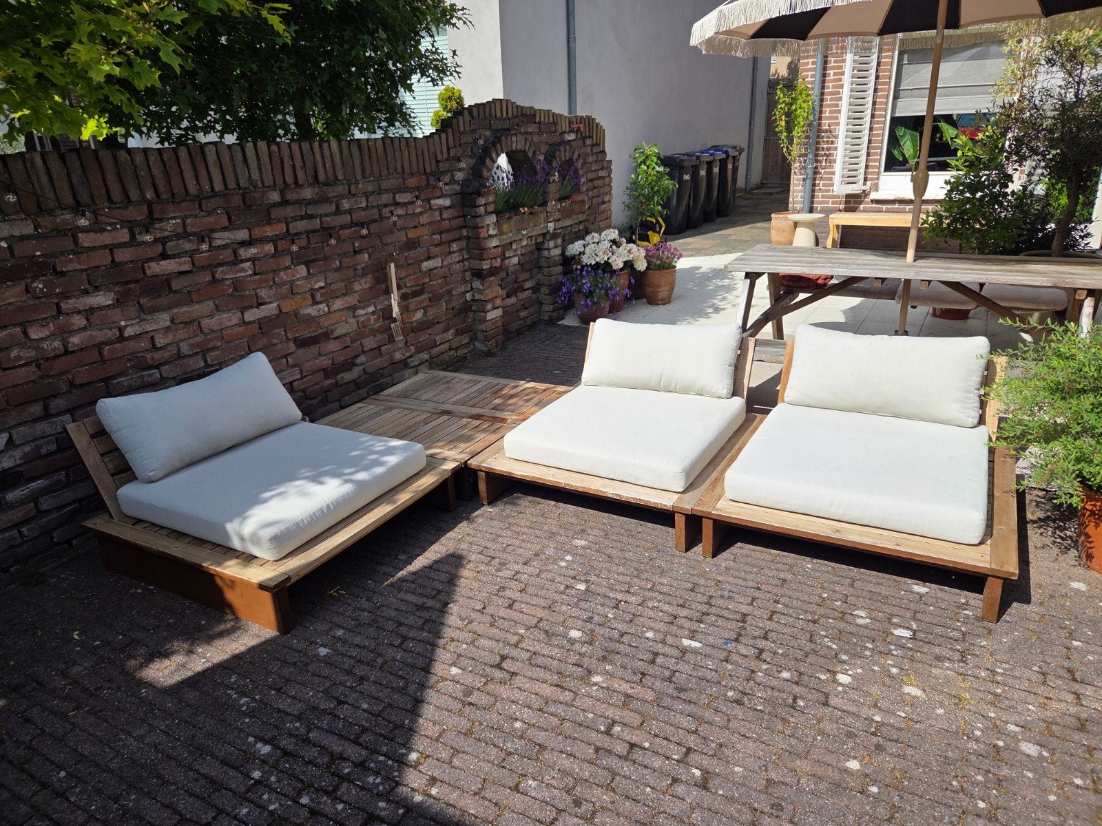 Modulaire Nous Garden loungeset met extra brede zitplaatsen, Ophalen of Verzenden