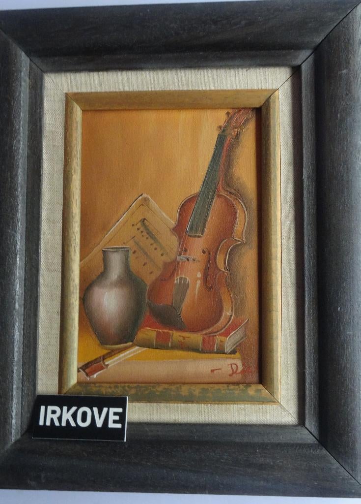 STILLEVEN MET VIOOL * Olieverf op Linnen **, Verzenden