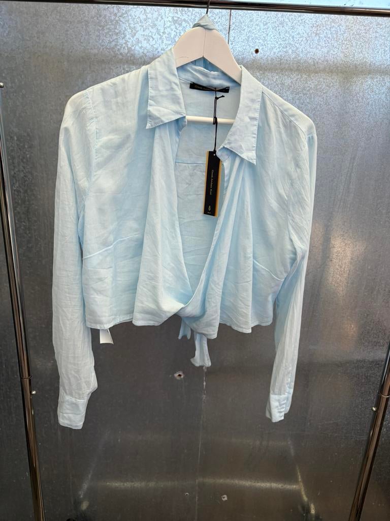 Greek archaic kori L blauw wikkel top strik blouse, Kleding | Dames, Ophalen of Verzenden, Zo goed als nieuw, Blauw