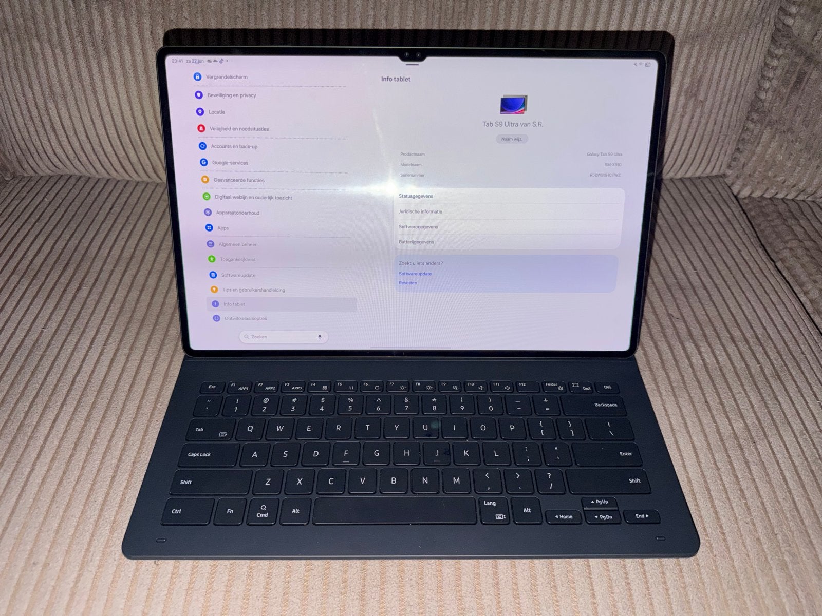 Samsung Galaxy Tab S9 Ultra incl. keyboard cover, 13 inch of meer, Gps, Zo goed als nieuw, Wi-Fi