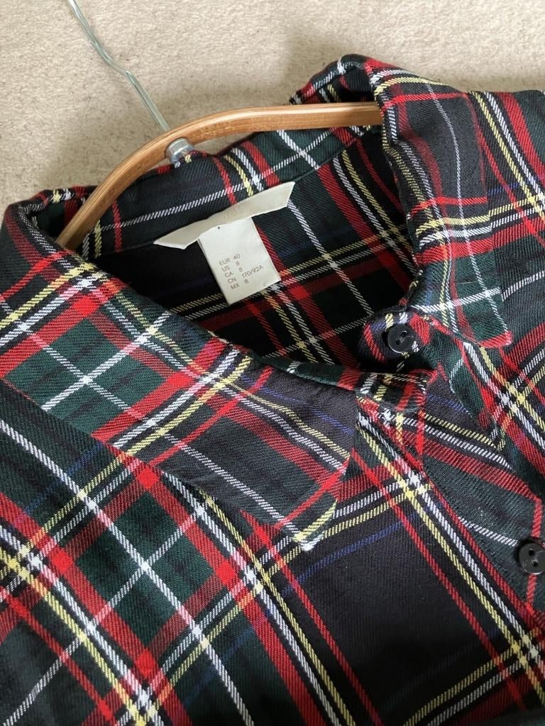 H&M jurk maat 40 groen/rood Schotse ruit, Kleding | Dames, Maat 38/40 (M), H&M, Ophalen of Verzenden, Zo goed als nieuw