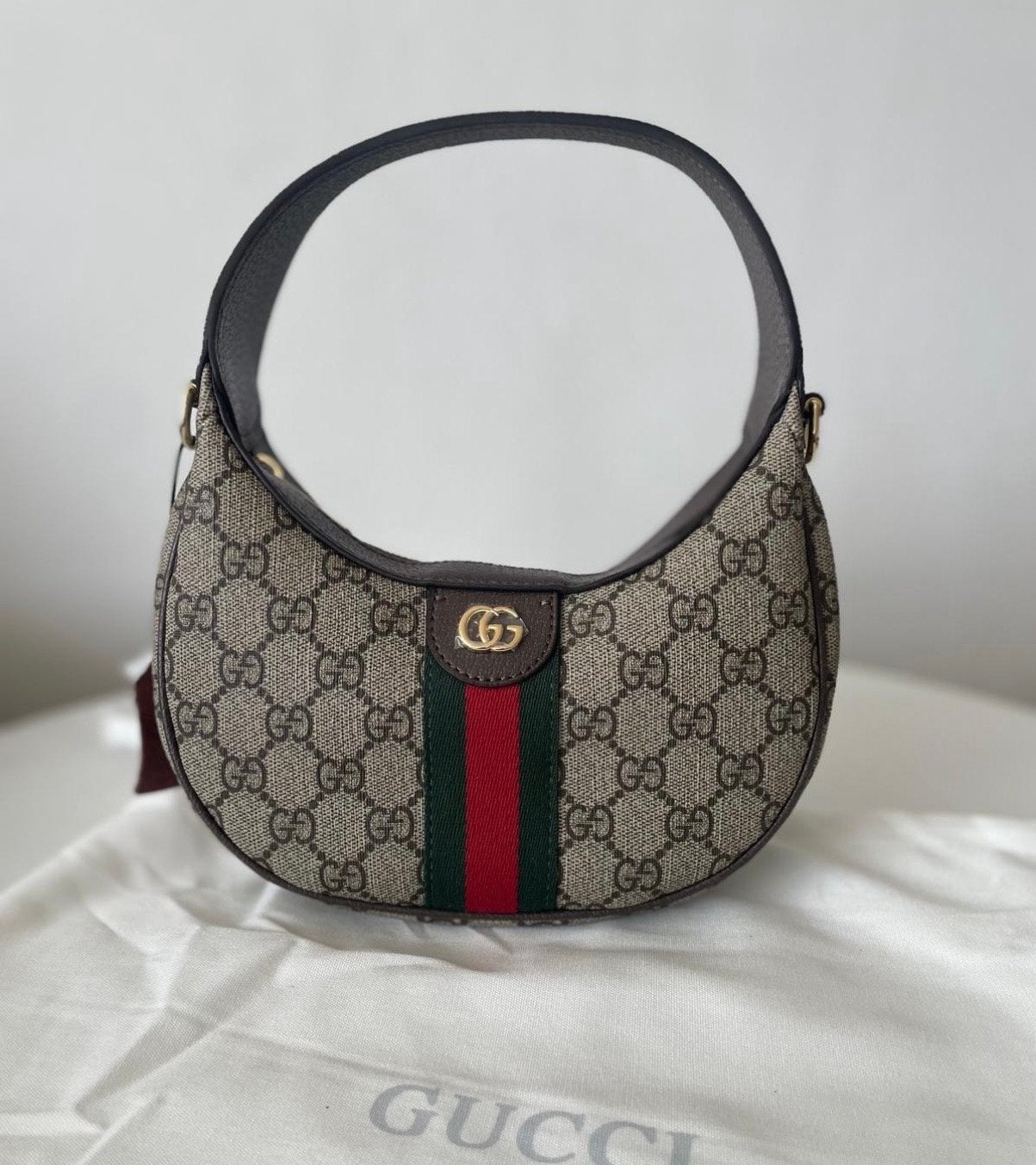Gucci Ophidia GG Mini Schoudertasje, Ophalen of Verzenden, Nieuw, Bruin, Schoudertasje