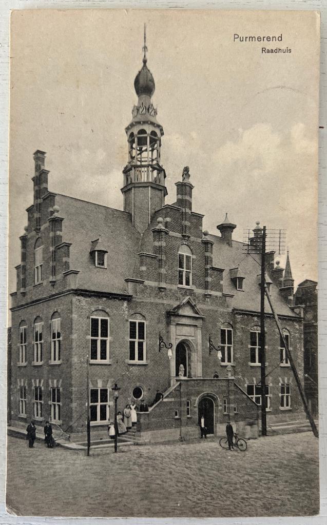 Oude Ansichtkaart - Purmerend - Raadhuis (1913), Ophalen of Verzenden, Voor 1920, Gelopen, Noord-Holland