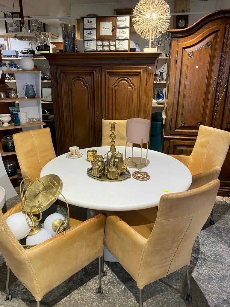 Set van 4 leren eetkamerstoelen, Ophalen