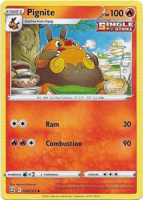 Battle Styles,  Pignite [uncommon] 24/163, Verzenden, Nieuw, Losse kaart